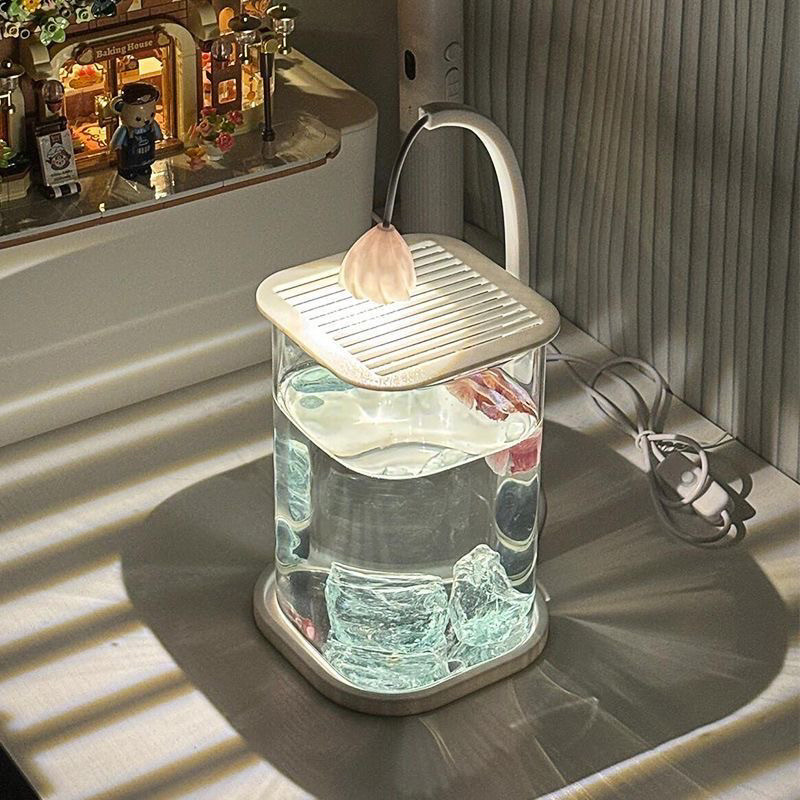 Betta Fish Tank - حوض سمك شفاف صغير كامل مع