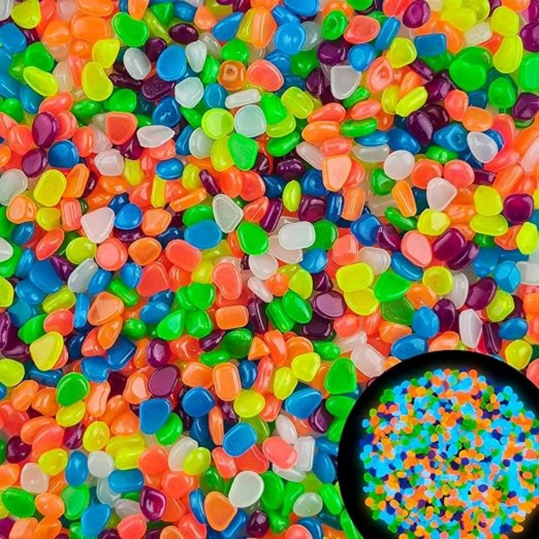Fish Tank Gravel - 500 قطعة يتوهج في الظلام حديقة