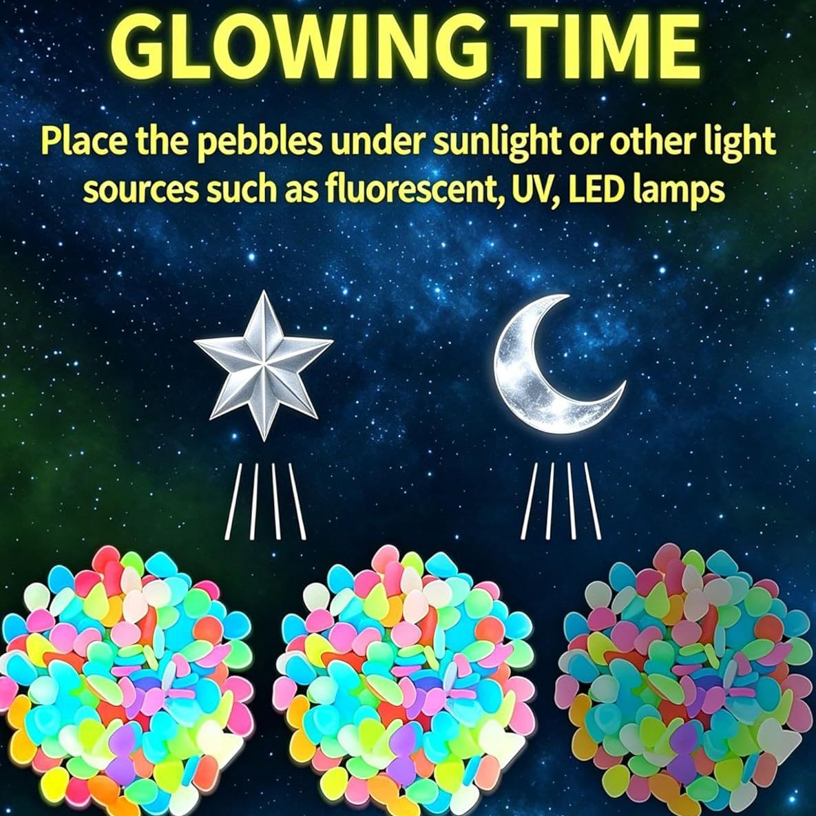 حصى ملونة مضيئة في الظلام لتزي - مراجعة Aquarium Light وسعره
