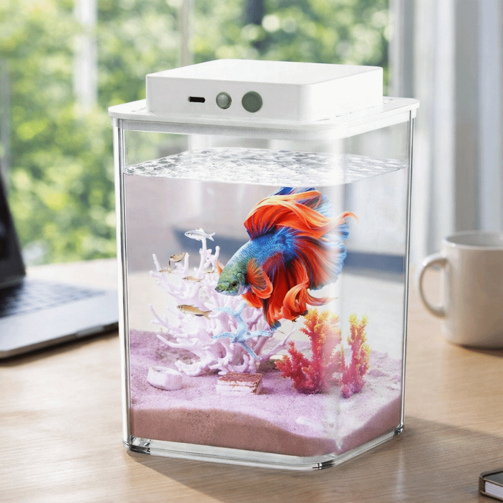 حوض سمك بيتا شفاف مع إضاءة LED - مراجعة Betta Fish Tank وسعره
