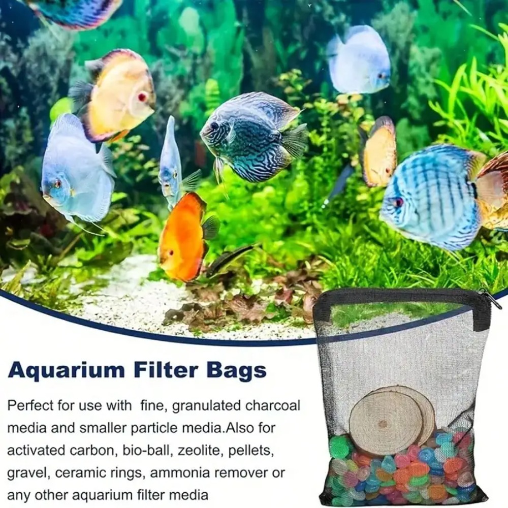 10 قطع من أكياس الترشيح الشبكي - مراجعة Aquarium Fish Keeping وسعره