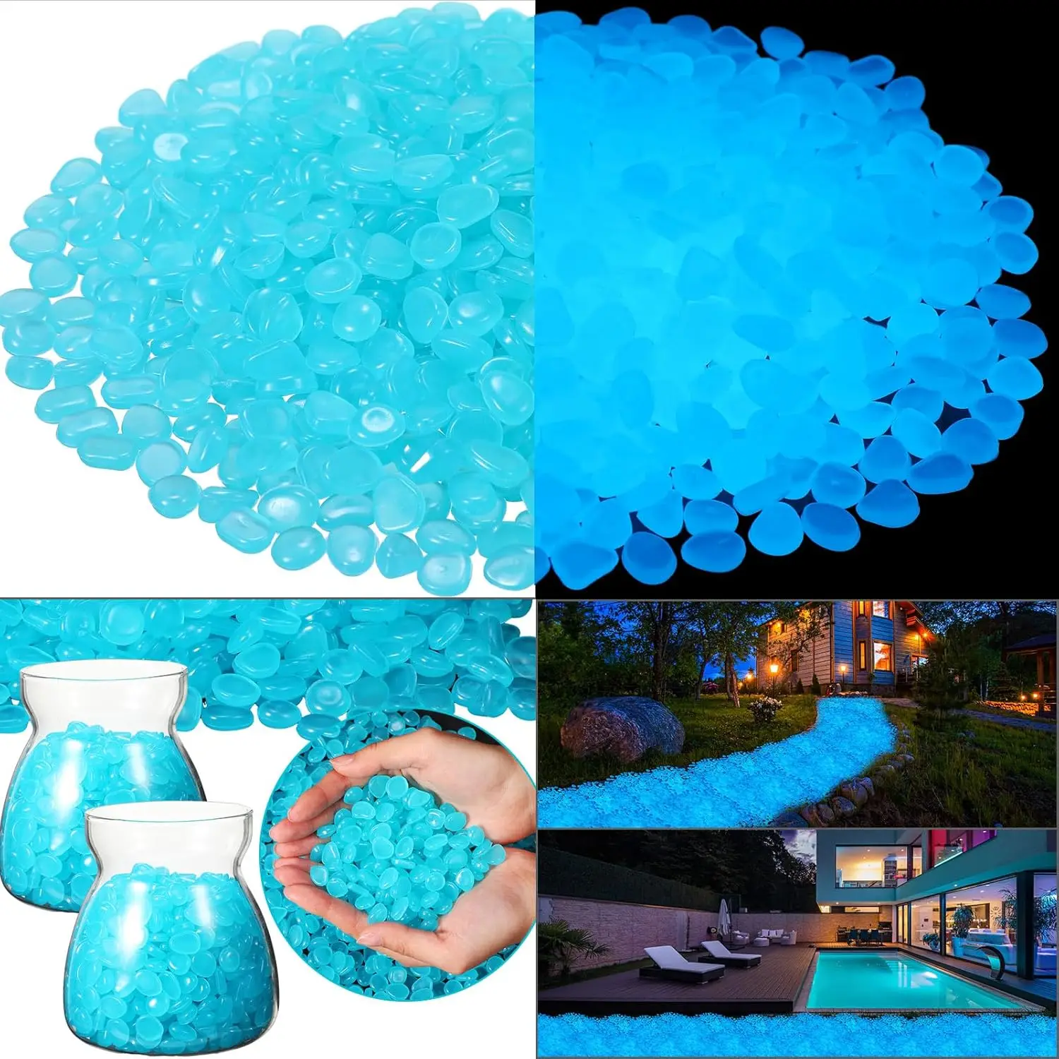 500 قطعة يتوهج في الظلام حديقة - مراجعة Fish Tank Gravel وسعره